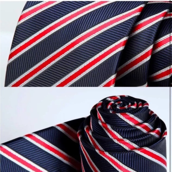 HISDERN Men's Silk Necktie With Matching Pocket Square Collection 10 PCS - Picture 4 of 5